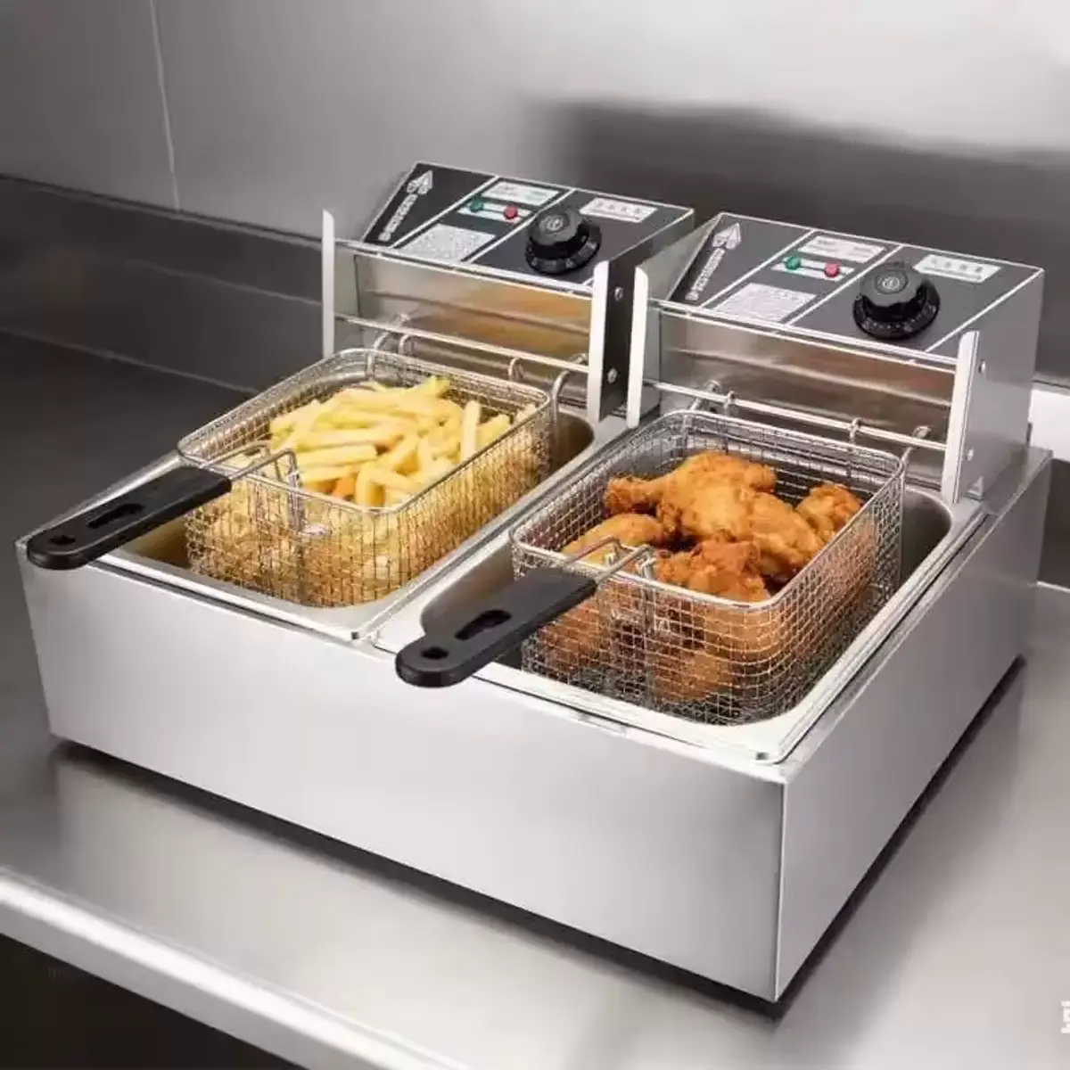 Commercial Electric Fryer – 6 Litre + 6 Litre (Double Tank) - Image 3
